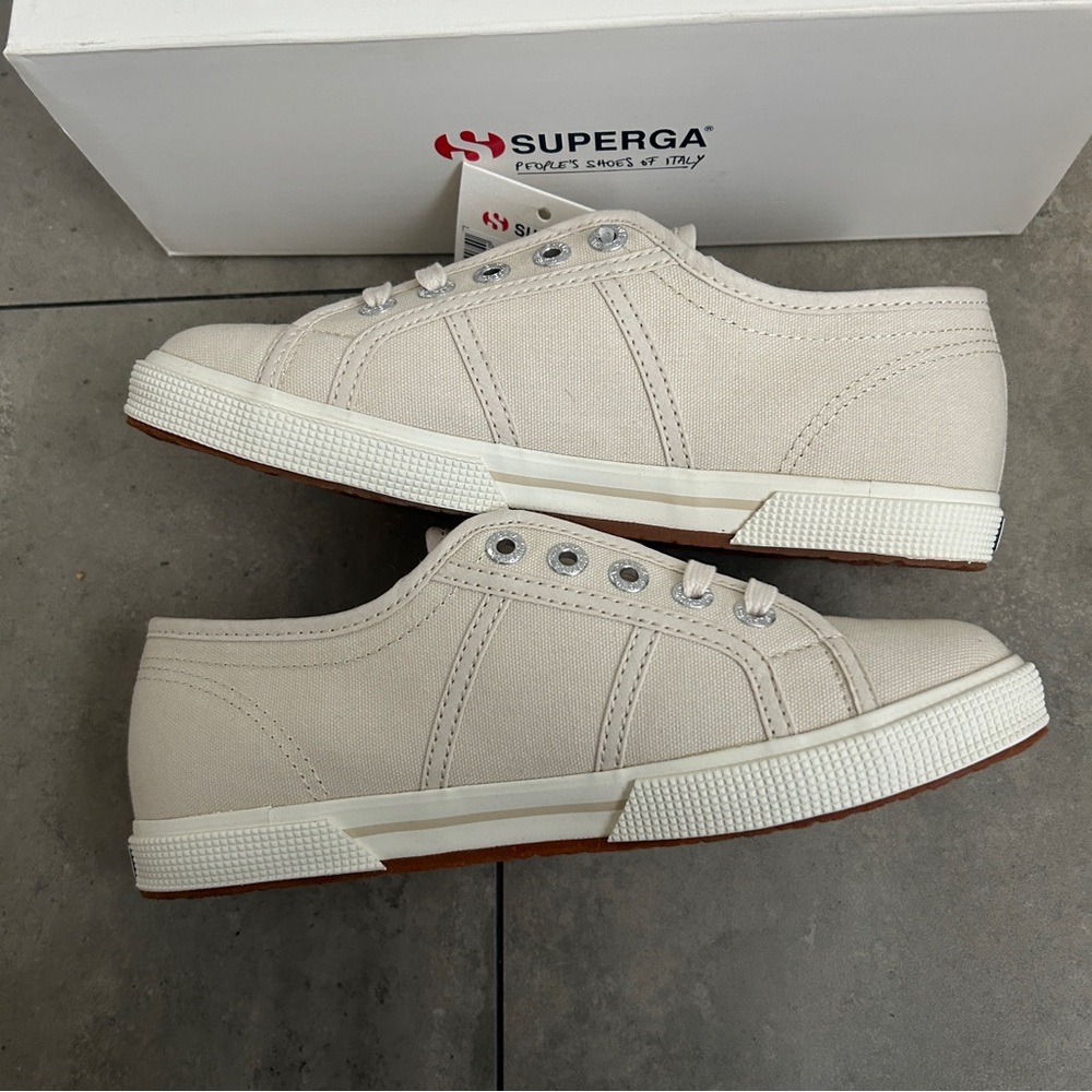NEW Superga 2950 Cotu sneakers beige neutral 37 euro or 6.5 usa - Picture 6 of 8